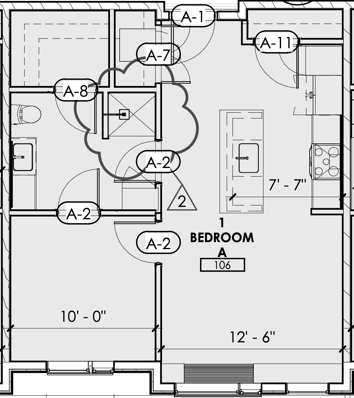 1 bedroom A 106
