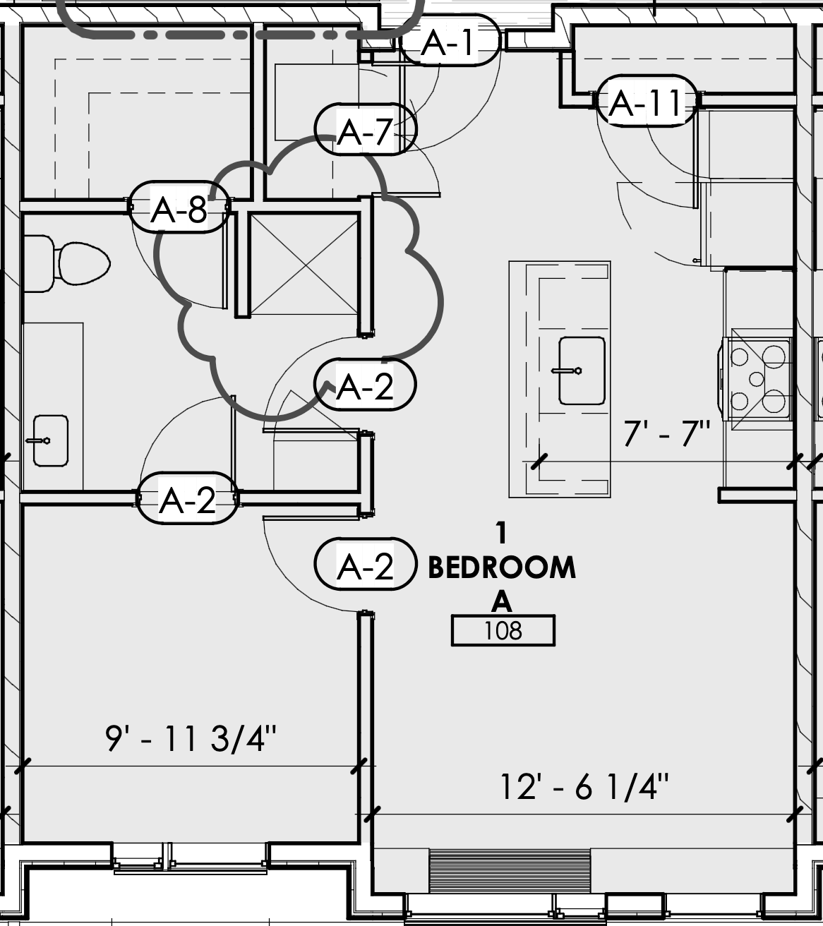 1 bedroom A 108