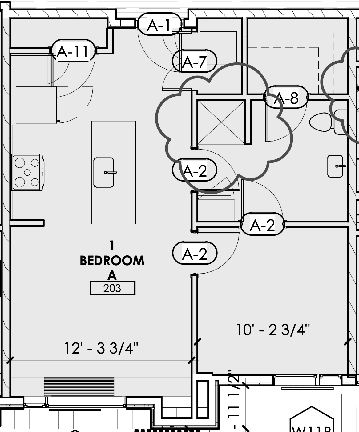 1 bedroom A 203
