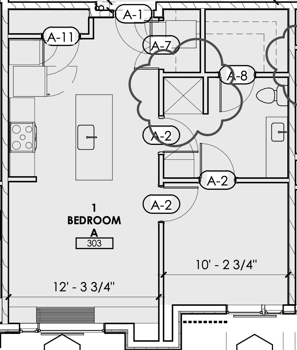 1 bedroom A 303