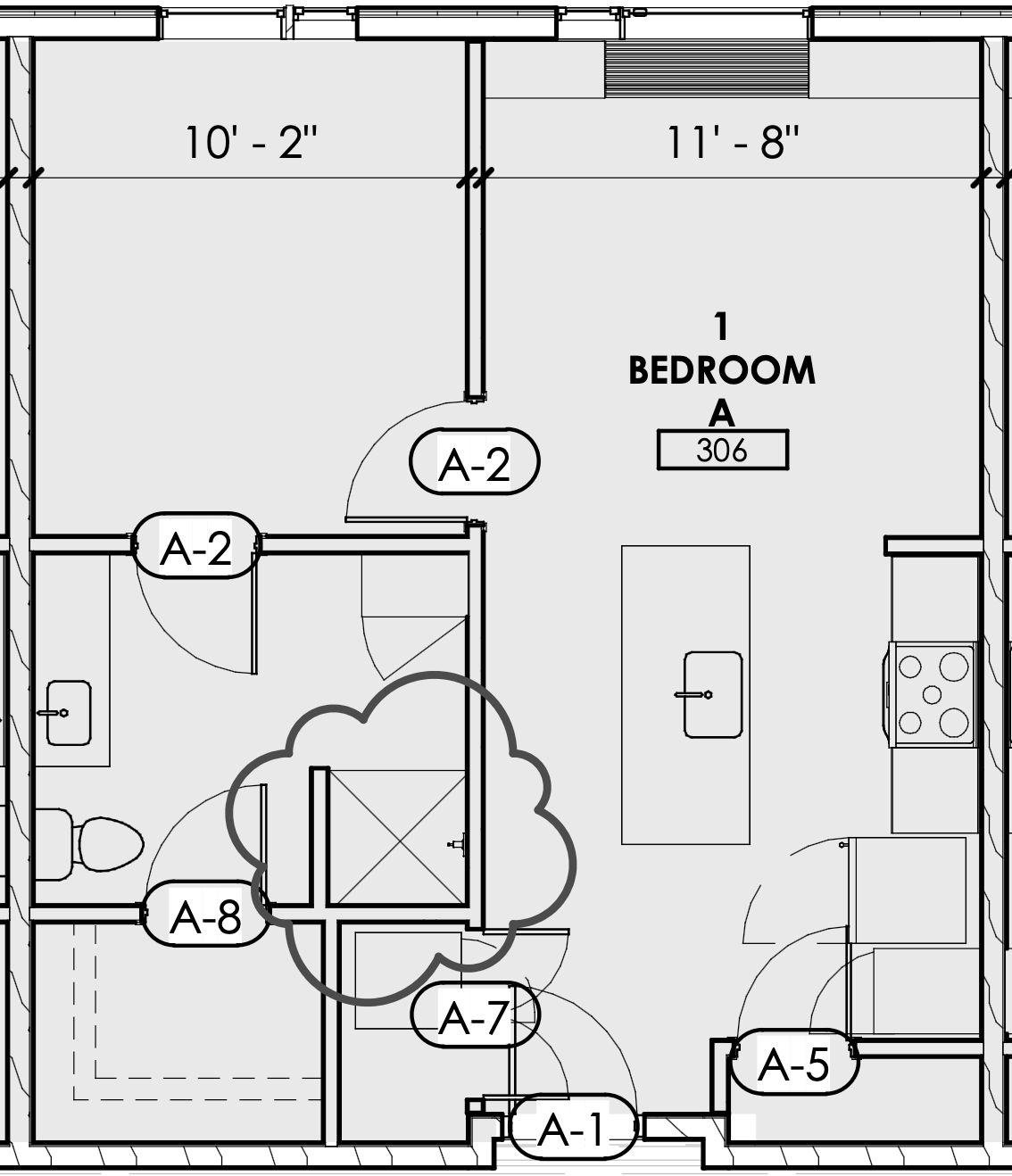 1 bedroom A 306