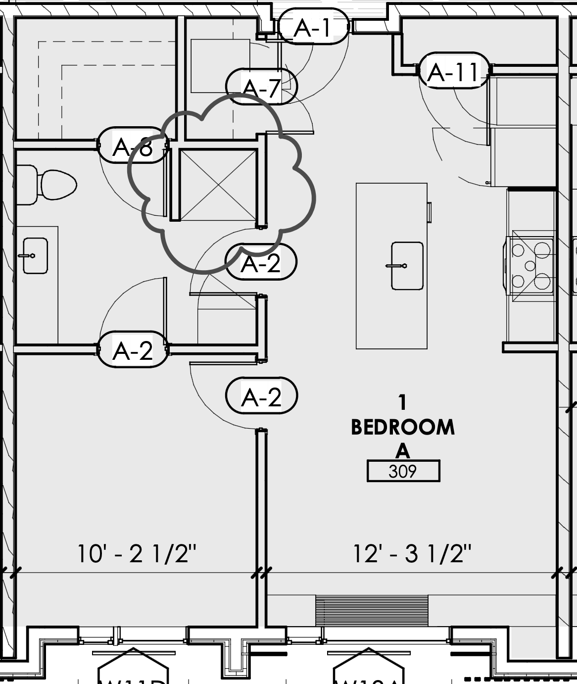 1 bedroom A 309