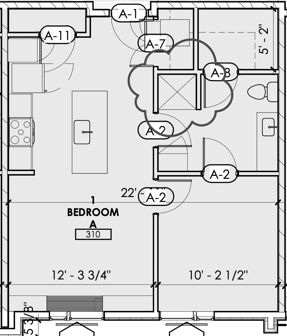 1 bedroom A 310