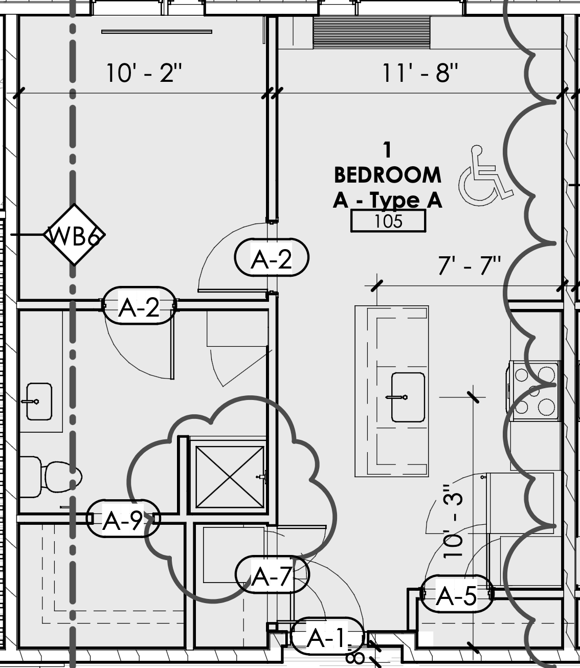 1 bedroom A Type A 105