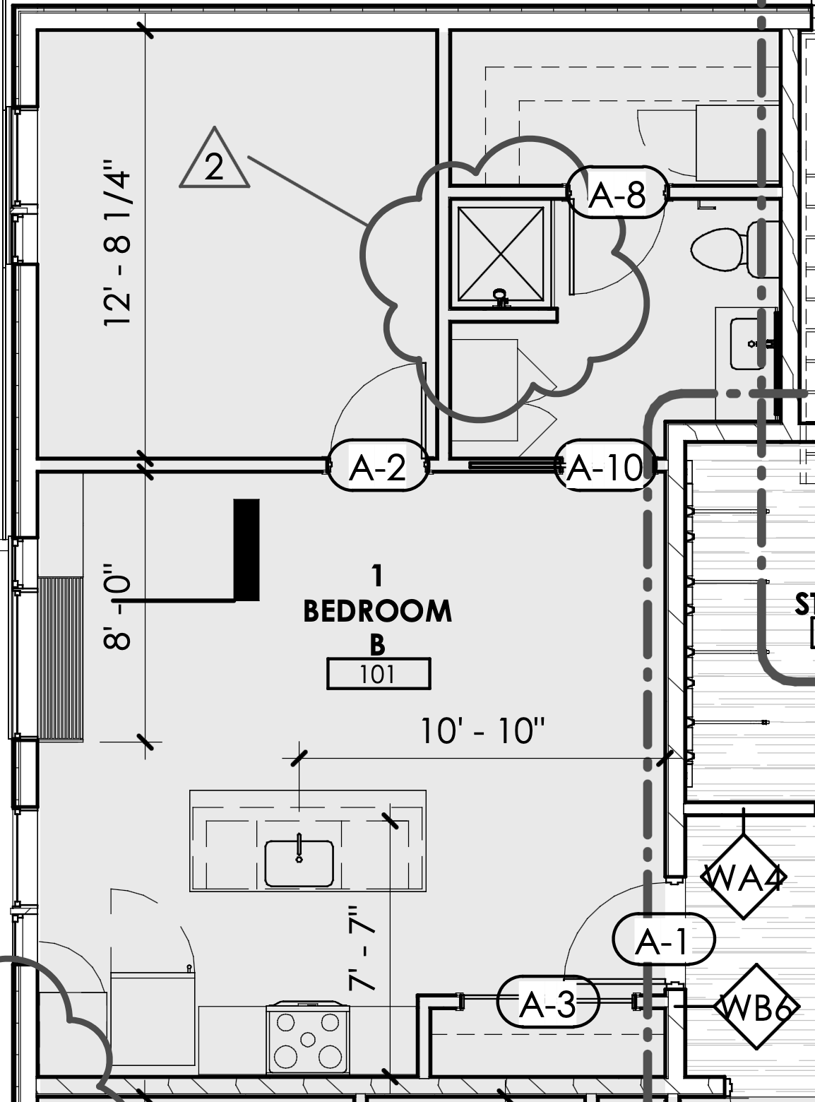1 bedroom B 101