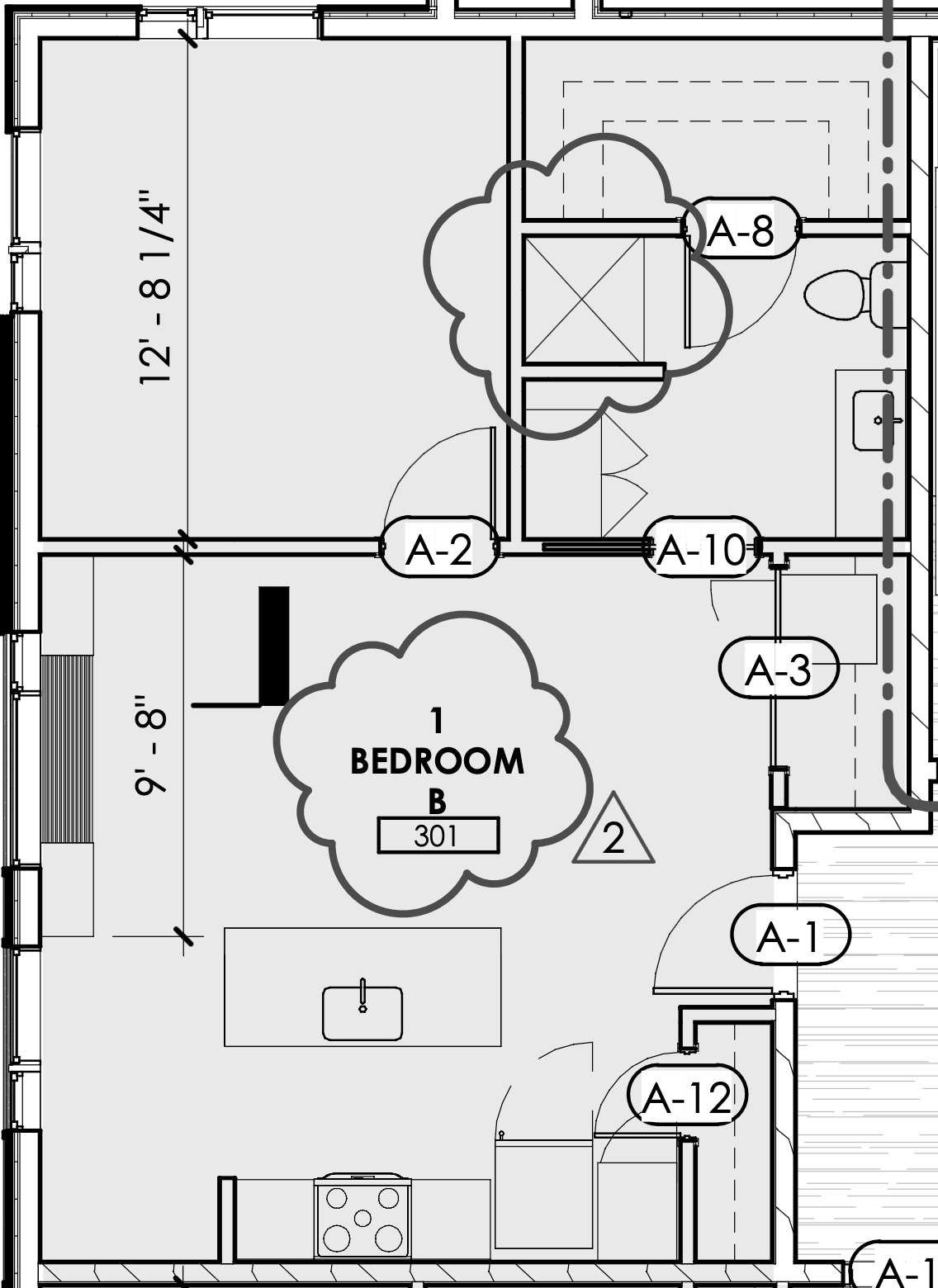 1 bedroom B 301
