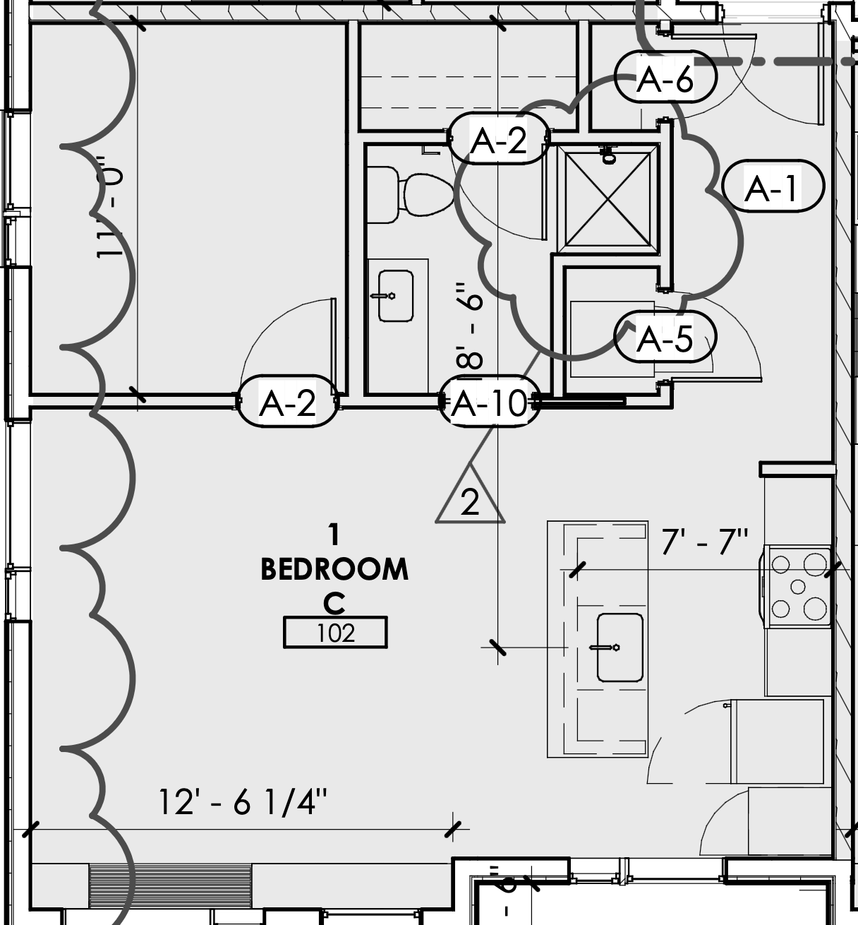 1 bedroom C 102
