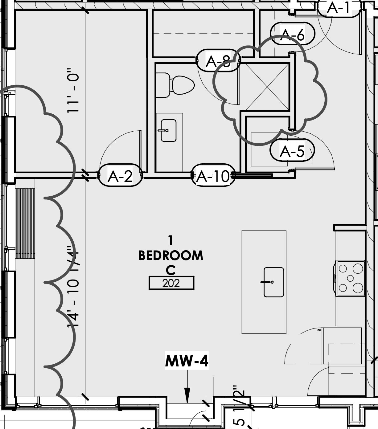1 bedroom C 202