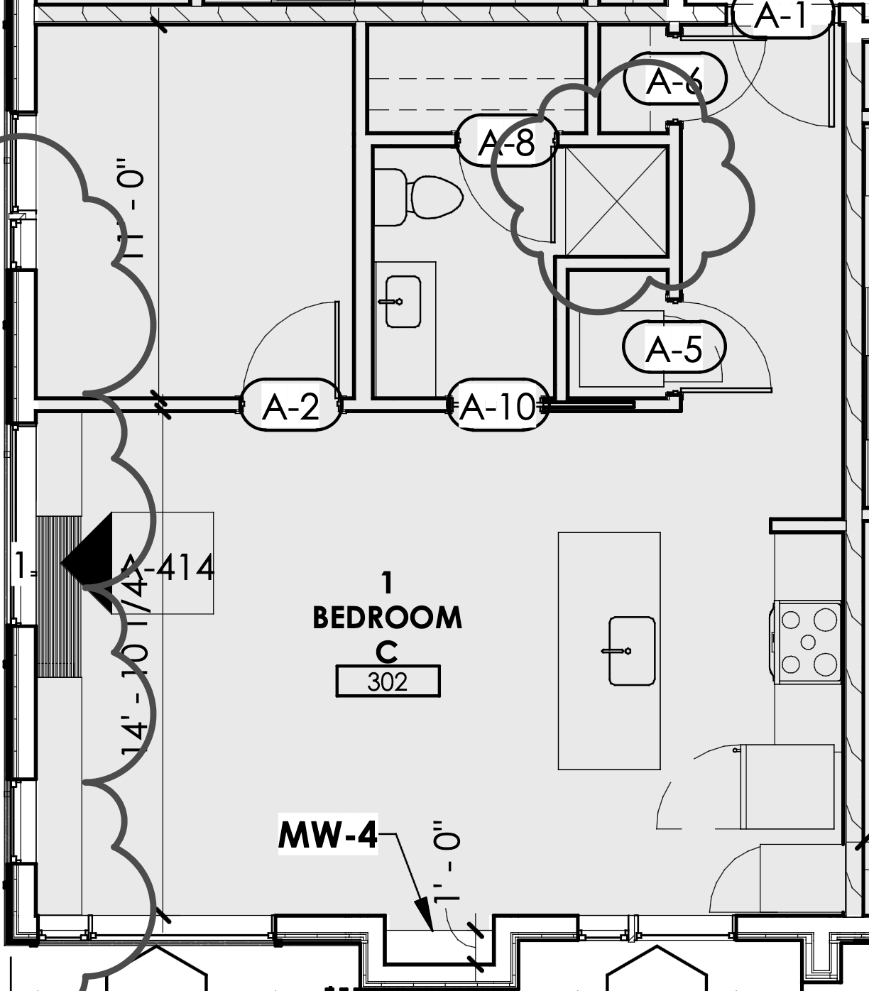 1 bedroom C 302