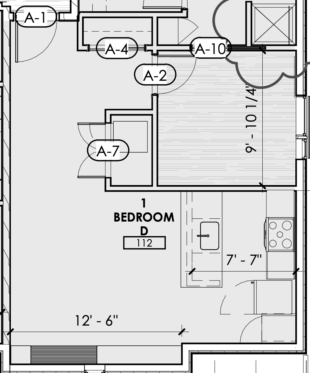 1 bedroom D 112