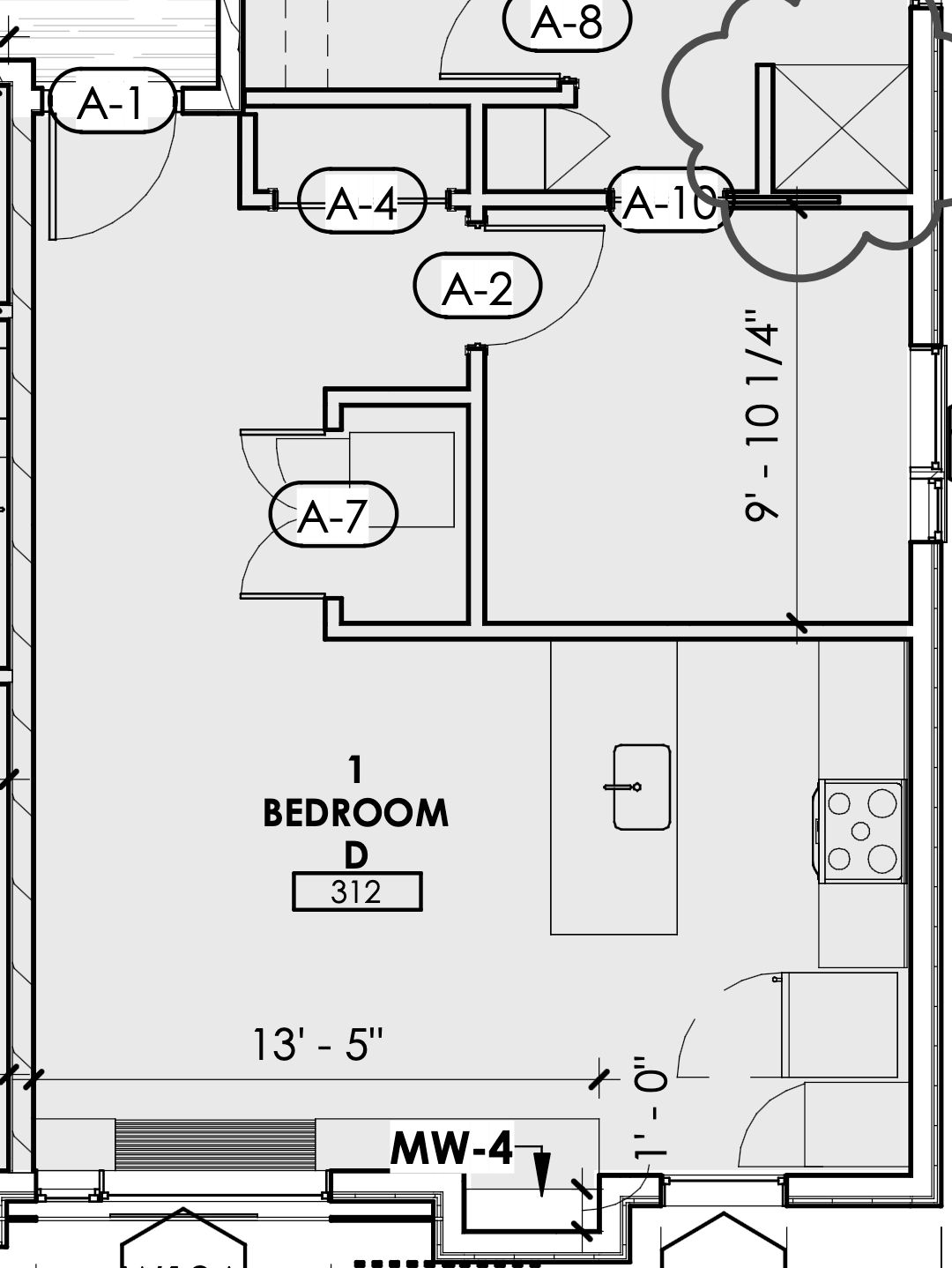 1 bedroom D 312