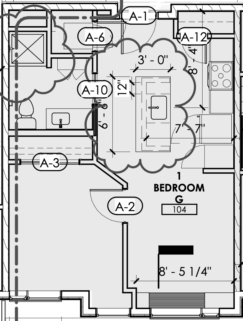 1 bedroom G 104